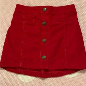 Girl 4T Red cord skirt.